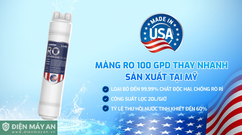 Máy lọc nước RO Karofi KAQ-U95 Pro 10 lõi